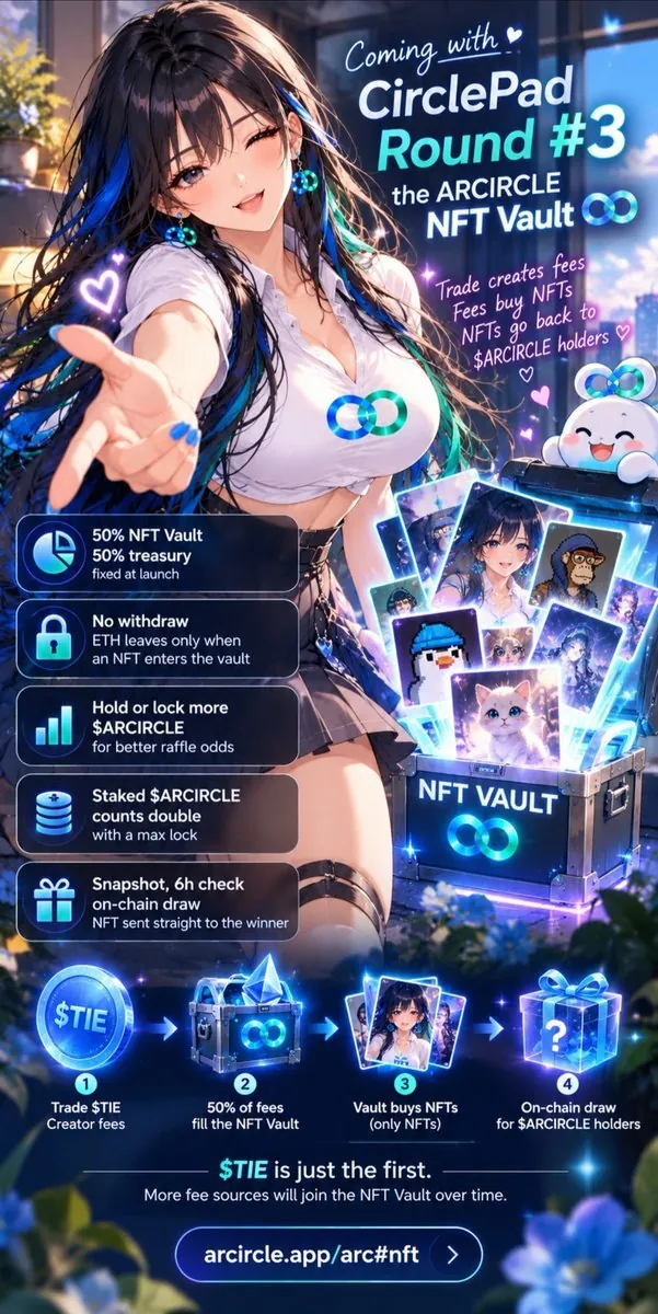 Poster explaining the ARCIRCLE NFT Vault