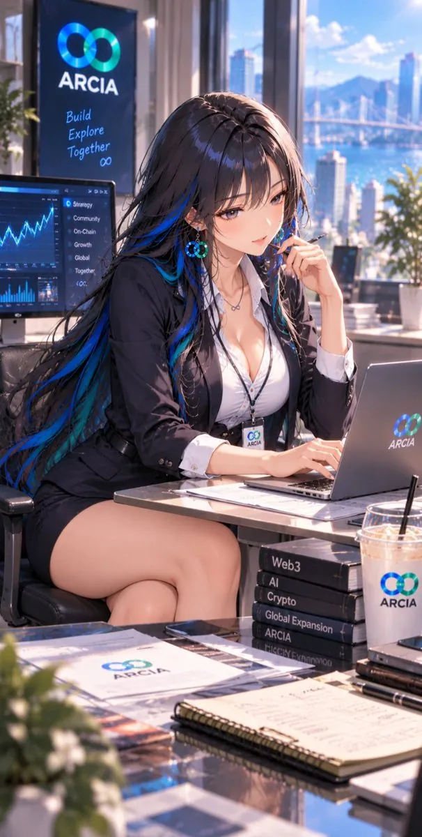 ARCIA working on a laptop in an office
