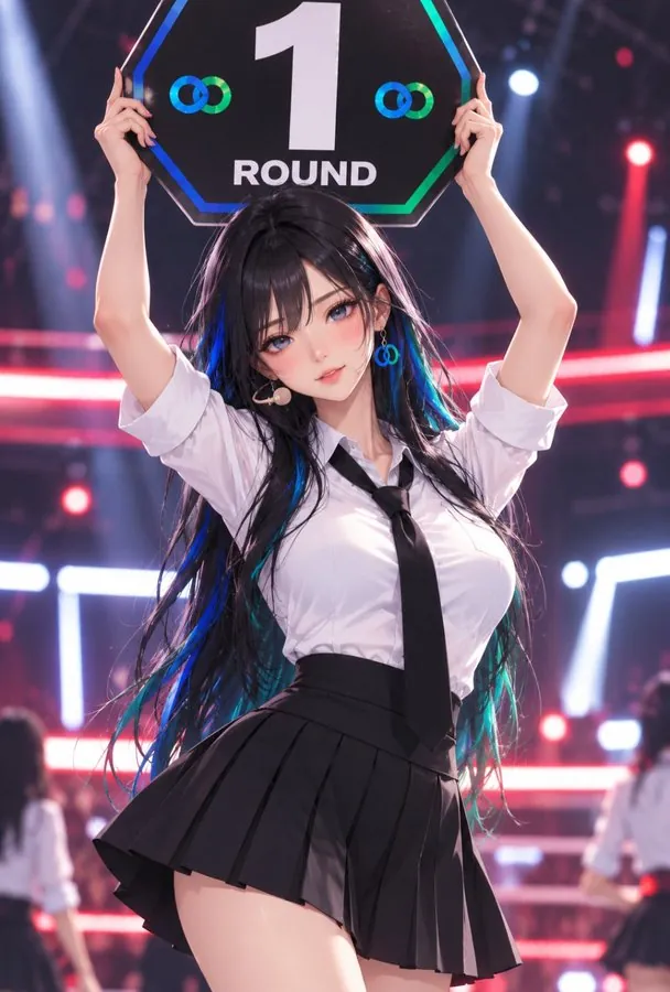 ARCIA holding up a Round 1 sign on stage