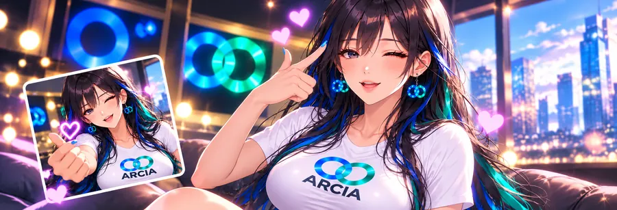 ARCIA winks and points at her finger heart